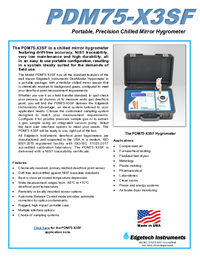 Thumbnail of document Data Sheet - PDM75-X3 Portable, Industrial Duty Hygrometer